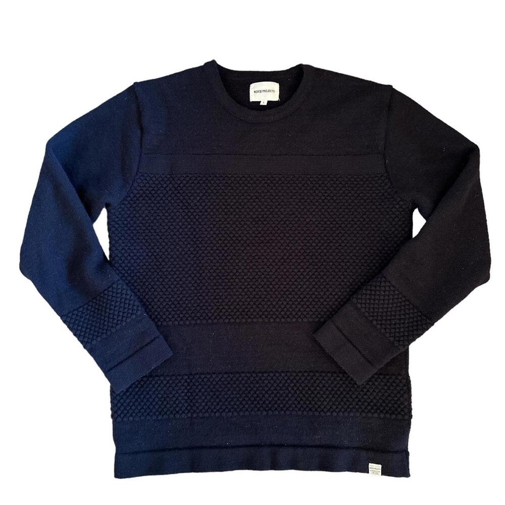 Norse Projects Skagen Bubble 100% Wool Crew Knit Pullover Sweater.